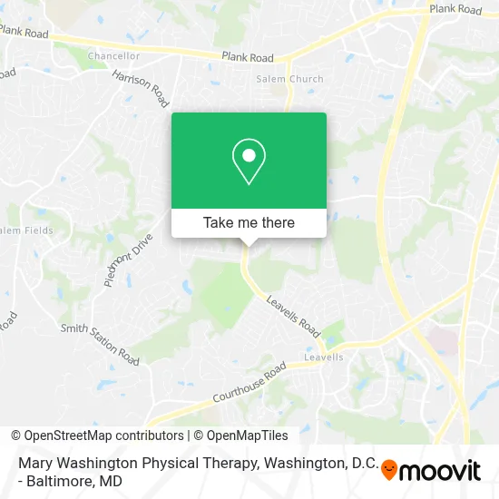 Mary Washington Physical Therapy map