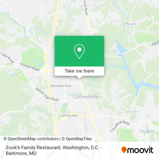 Zook's Family Restaurant map