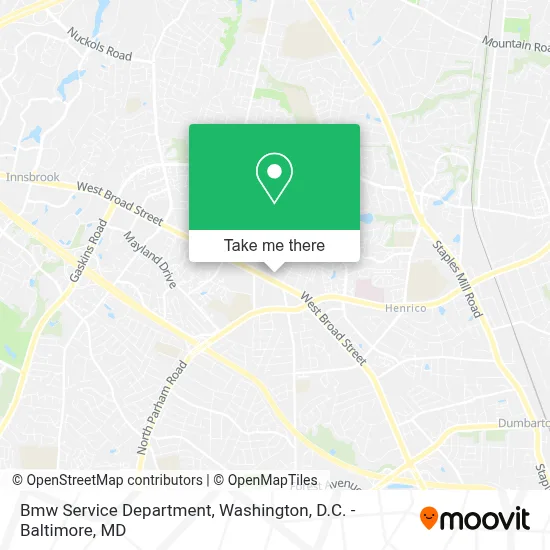 Bmw Service Department map