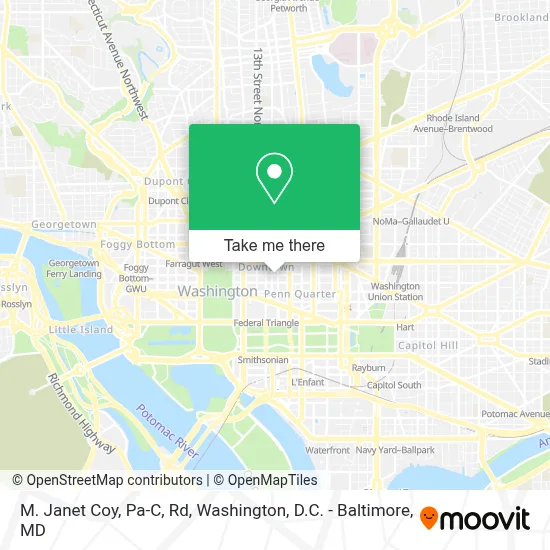 M. Janet Coy, Pa-C, Rd map
