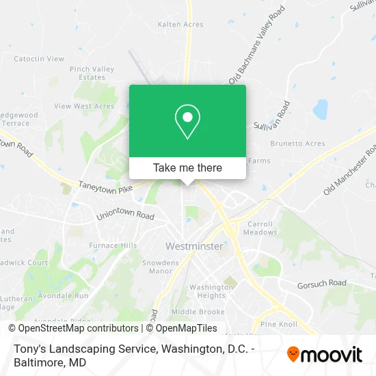 Tony's Landscaping Service map