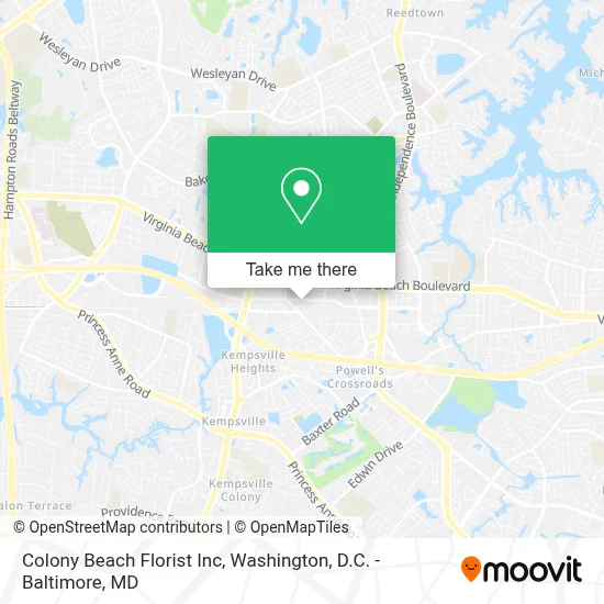 Colony Beach Florist Inc map