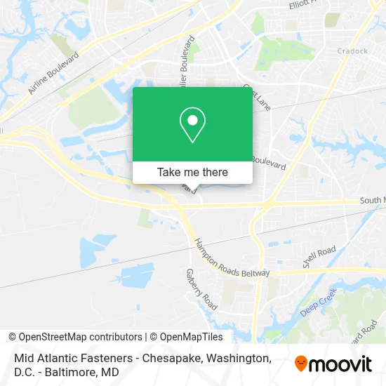 Mid Atlantic Fasteners - Chesapake map