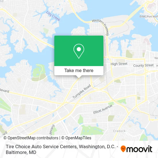 Tire Choice Auto Service Centers map