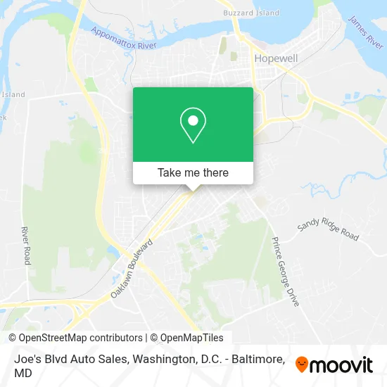 Joe's Blvd Auto Sales map