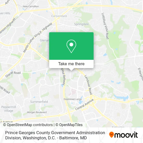 Prince Georges County Government Administration Division map