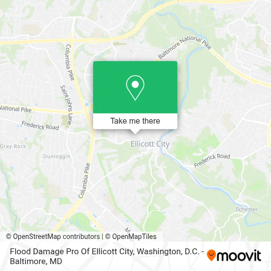 Flood Damage Pro Of Ellicott City map
