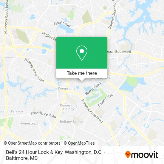 Bell's 24 Hour Lock & Key map