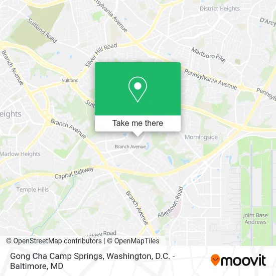 Gong Cha Camp Springs map