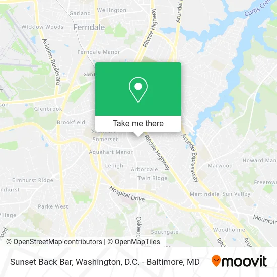 Sunset Back Bar map