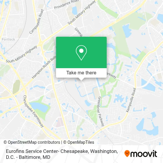 Eurofins Service Center- Chesapeake map