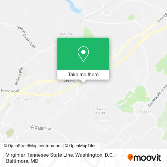Virginia/ Tennesee State Line map