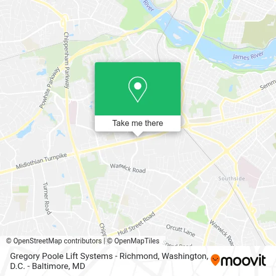 Gregory Poole Lift Systems - Richmond map