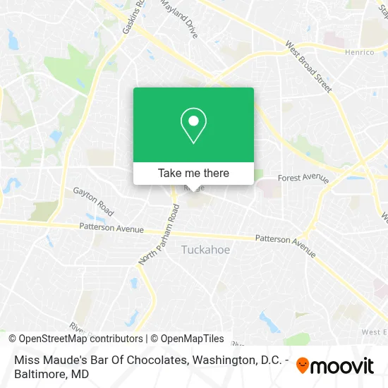 Miss Maude's Bar Of Chocolates map