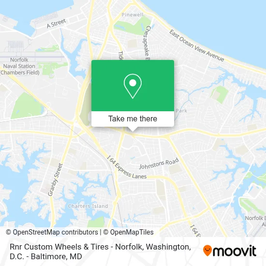 Rnr Custom Wheels & Tires - Norfolk map