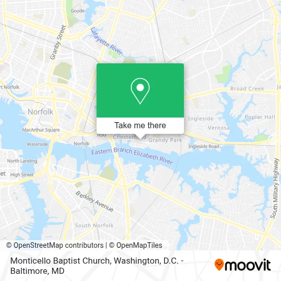 Monticello Baptist Church map