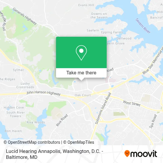 Lucid Hearing Annapolis map