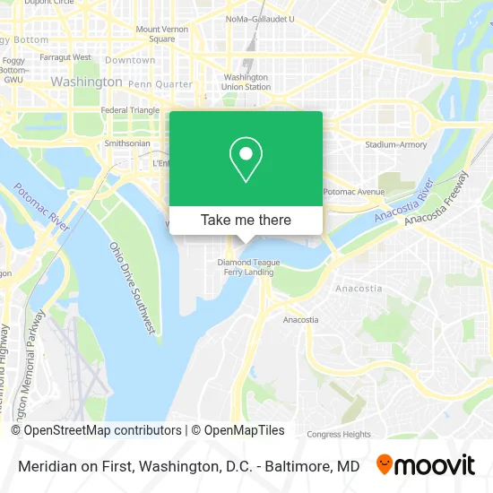 Meridian on First map