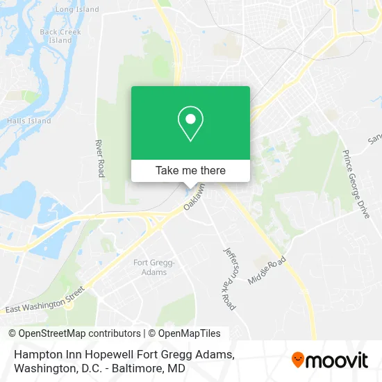 Hampton Inn Hopewell Fort Gregg Adams map