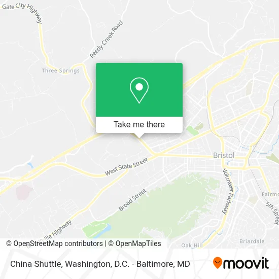 China Shuttle map