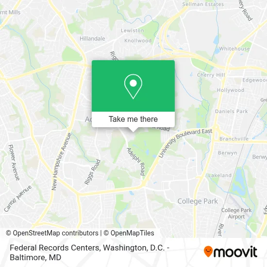Federal Records Centers map