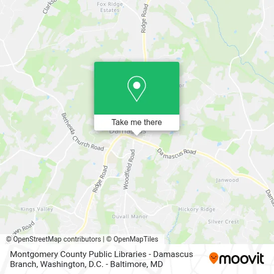 Montgomery County Public Libraries - Damascus Branch map