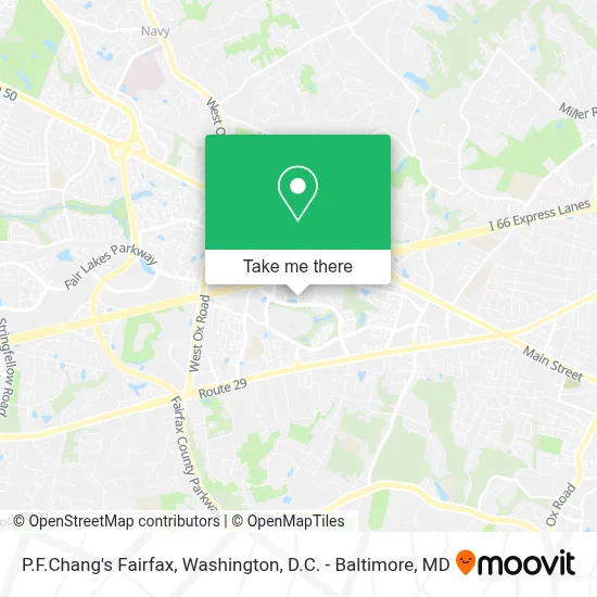 P.F.Chang's Fairfax map