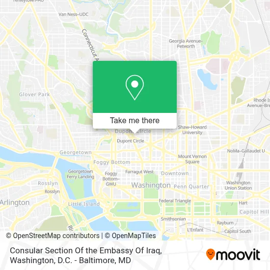 Consular Section Of the Embassy Of Iraq map