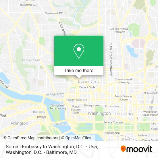 Somali Embassy In Washington, D.C. - Usa map