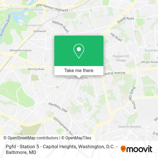 Pgfd - Station 5 - Capitol Heights map
