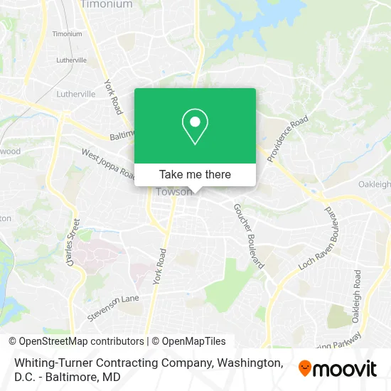 Whiting-Turner Contracting Company map