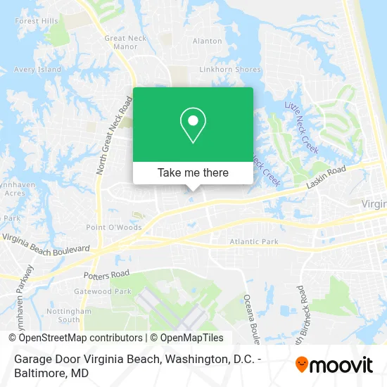 Garage Door Virginia Beach map