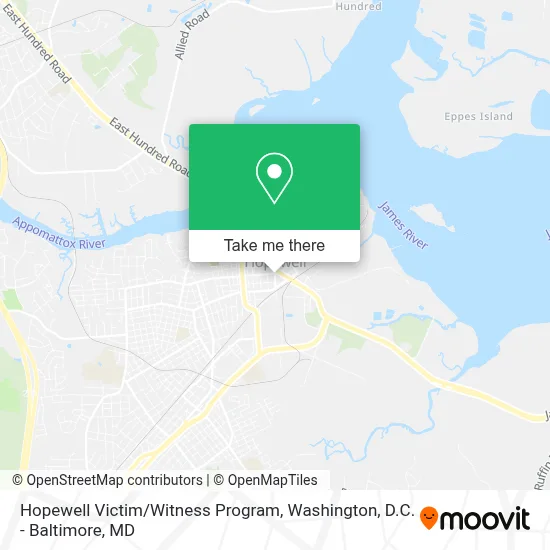 Hopewell Victim / Witness Program map