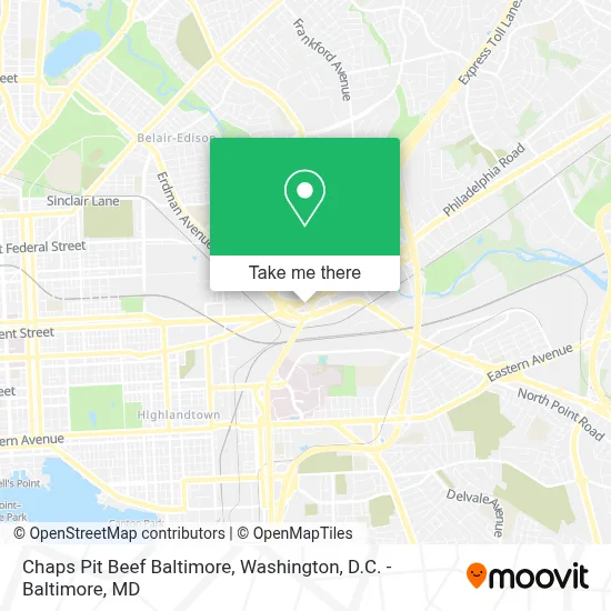 Chaps Pit Beef Baltimore map