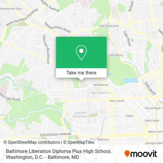 Baltimore Liberation Diploma Plus High School map