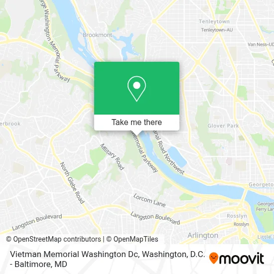 Vietman Memorial Washington Dc map