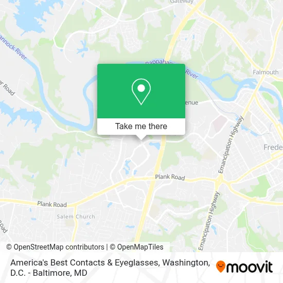 America's Best Contacts & Eyeglasses map
