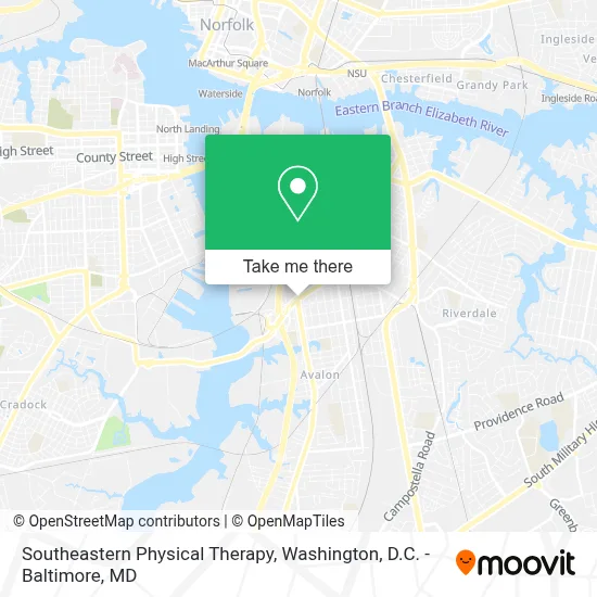 Southeastern Physical Therapy map
