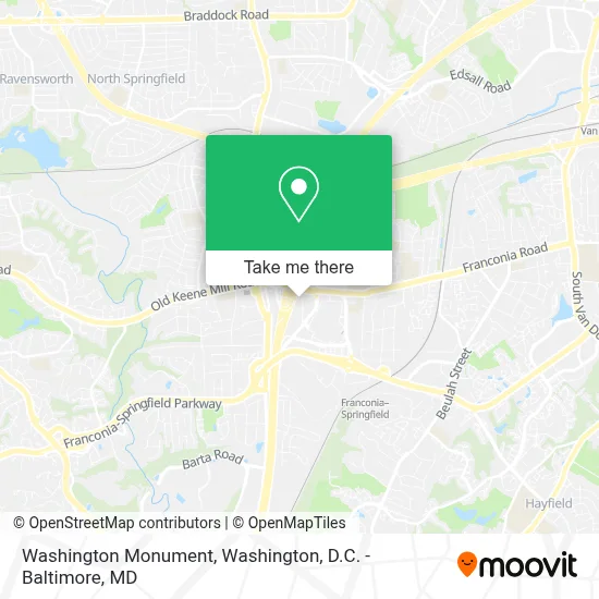Washington Monument map