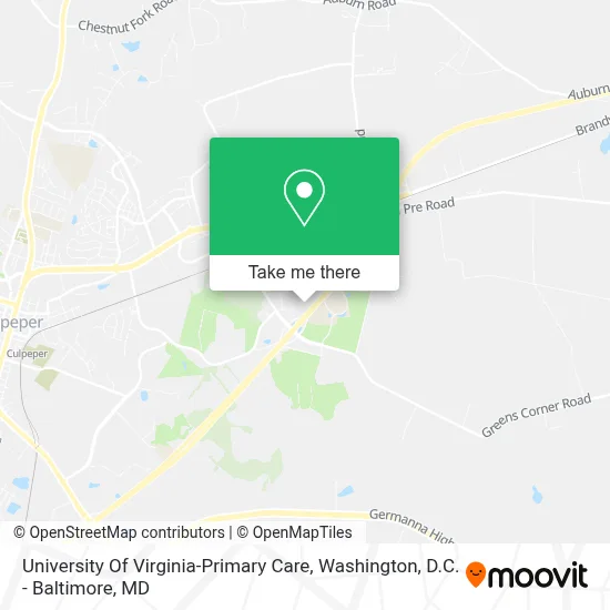 University Of Virginia-Primary Care map