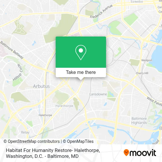 Habitat For Humanity Restore- Halethorpe map