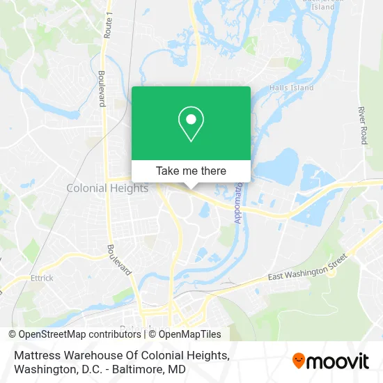 Mattress Warehouse Of Colonial Heights map