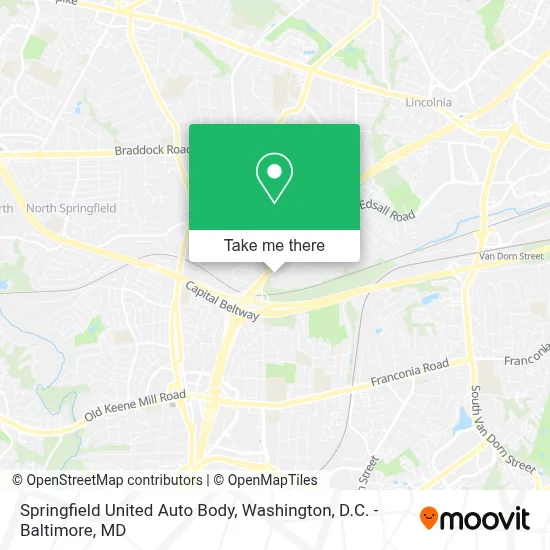 Springfield United Auto Body map