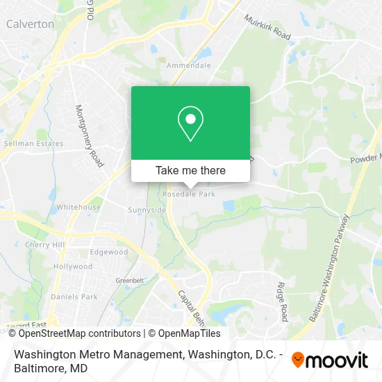 Washington Metro Management map