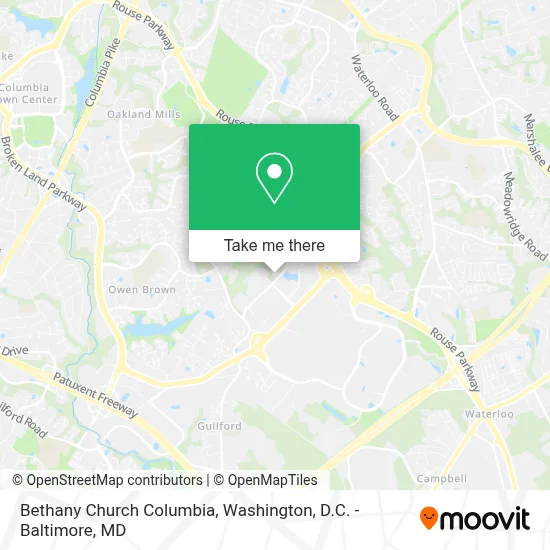 Bethany Church Columbia map