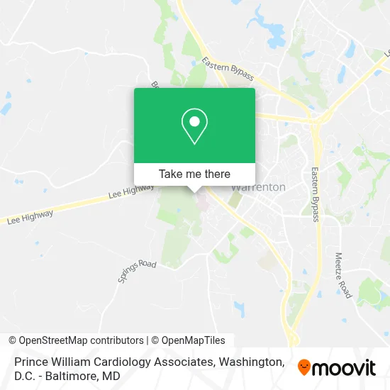 Prince William Cardiology Associates map