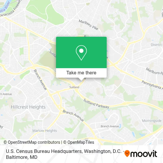U.S. Census Bureau Headquarters map