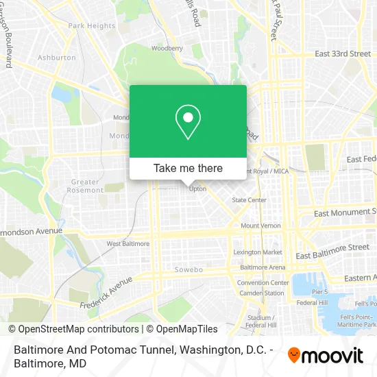 Baltimore And Potomac Tunnel map