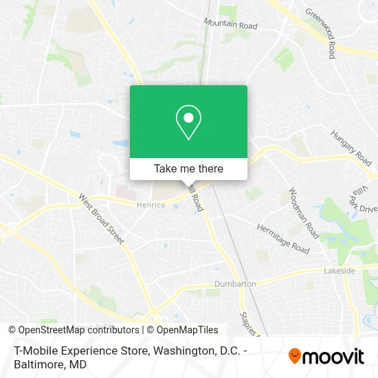 T-Mobile Experience Store map