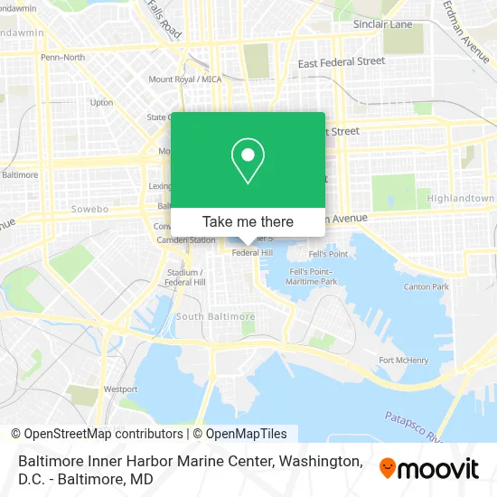 Baltimore Inner Harbor Marine Center map